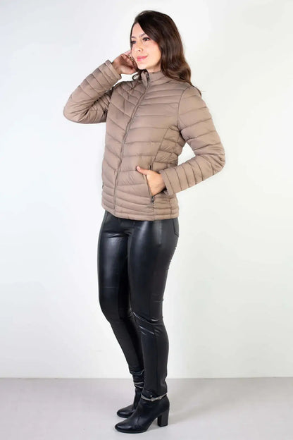 Jaqueta feminina de nylon curta 80226