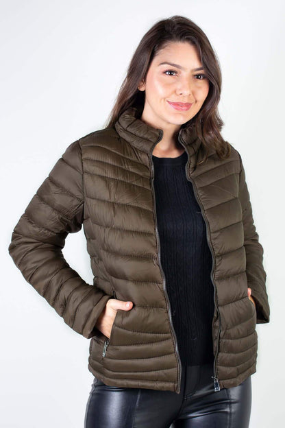 Jaqueta feminina de nylon curta 80226