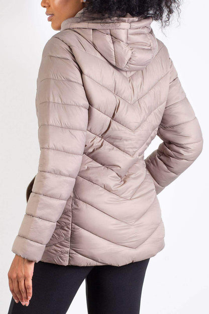 Jaqueta feminina nylon com capuz removível 80235