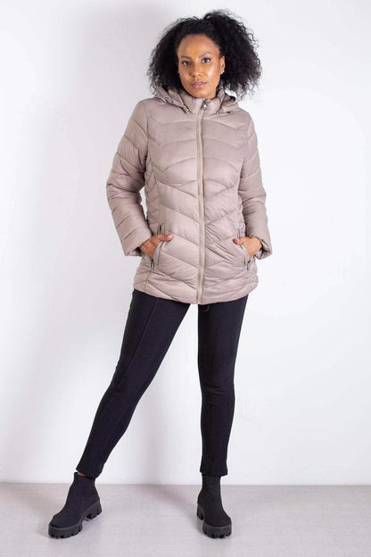 Jaqueta feminina nylon com capuz removível 80235