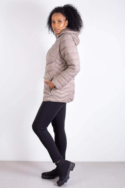 Jaqueta feminina nylon com capuz removível 80235