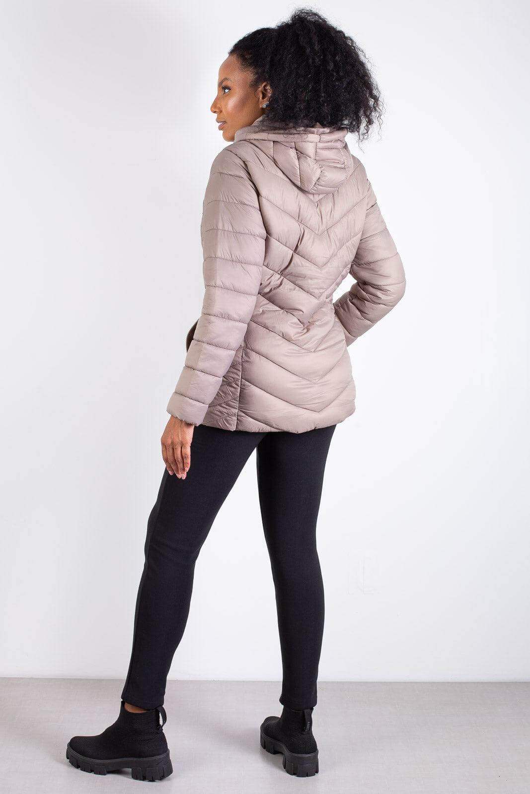 Jaqueta feminina nylon com capuz removível 80235
