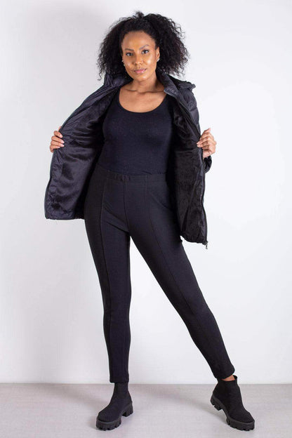 Jaqueta feminina nylon com capuz removível 80235