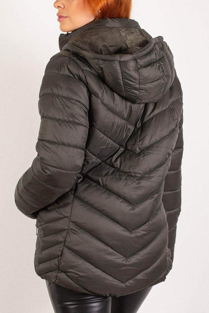 Jaqueta feminina nylon com capuz removível 80235