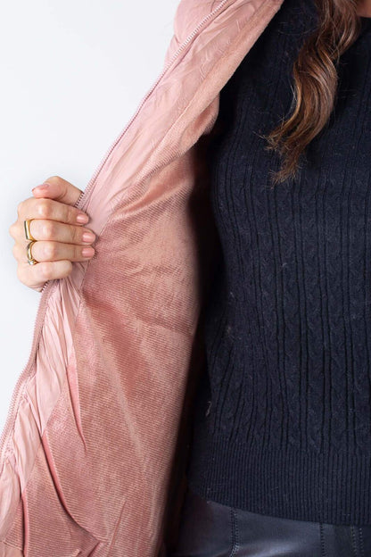 Jaqueta feminina curta de nylon forrada 80239