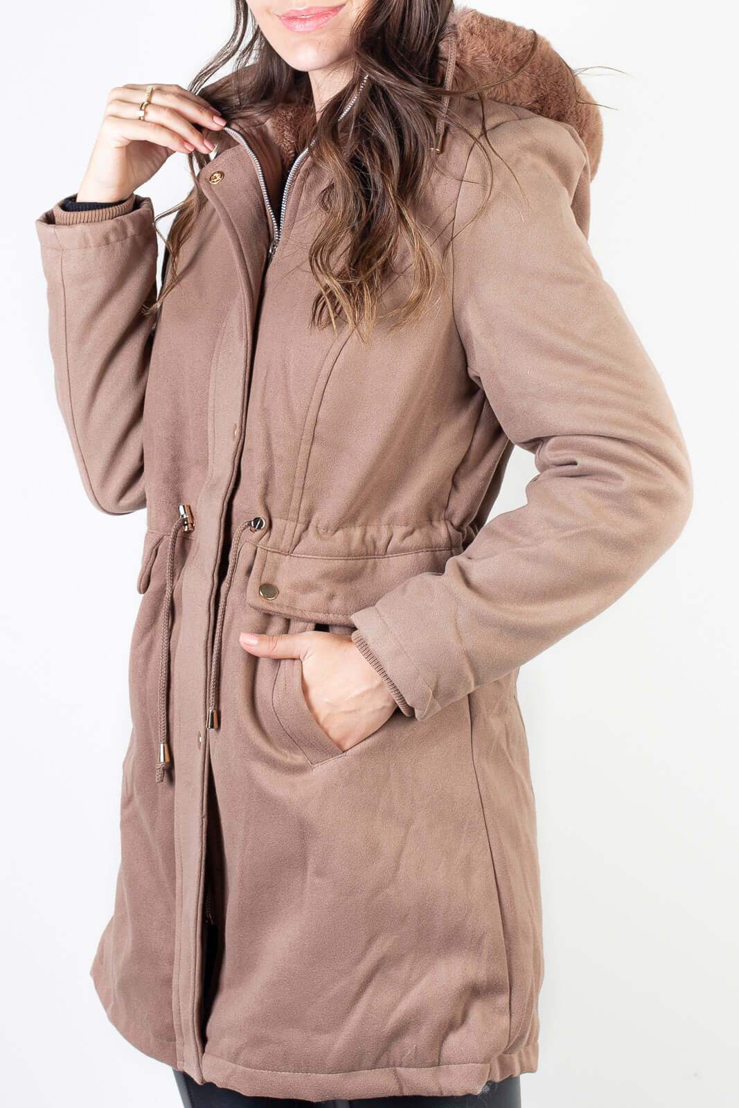 Jaqueta feminina lã batida sintética 84286
