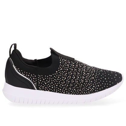 Tênis Slip On Tricot Strass