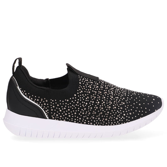 Tênis Slip On Tricot Strass