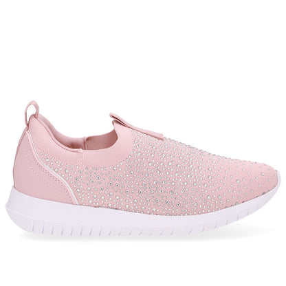 Tênis Slip On Tricot Strass