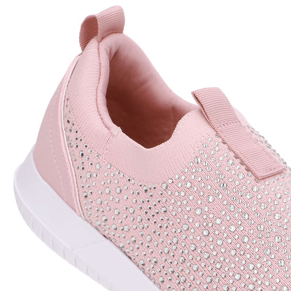 Tênis Slip On Tricot Strass