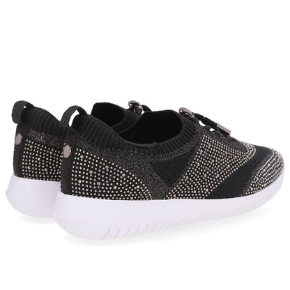 Tênis Slip On Tricot Cadarço Strass