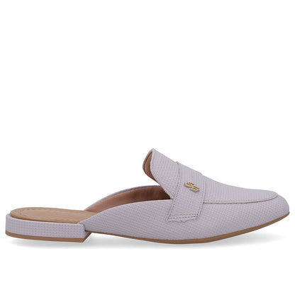 Mule Bico Redondo Couro