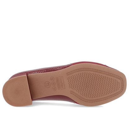 Scarpin Couro Detalhe Tecido Enfeite