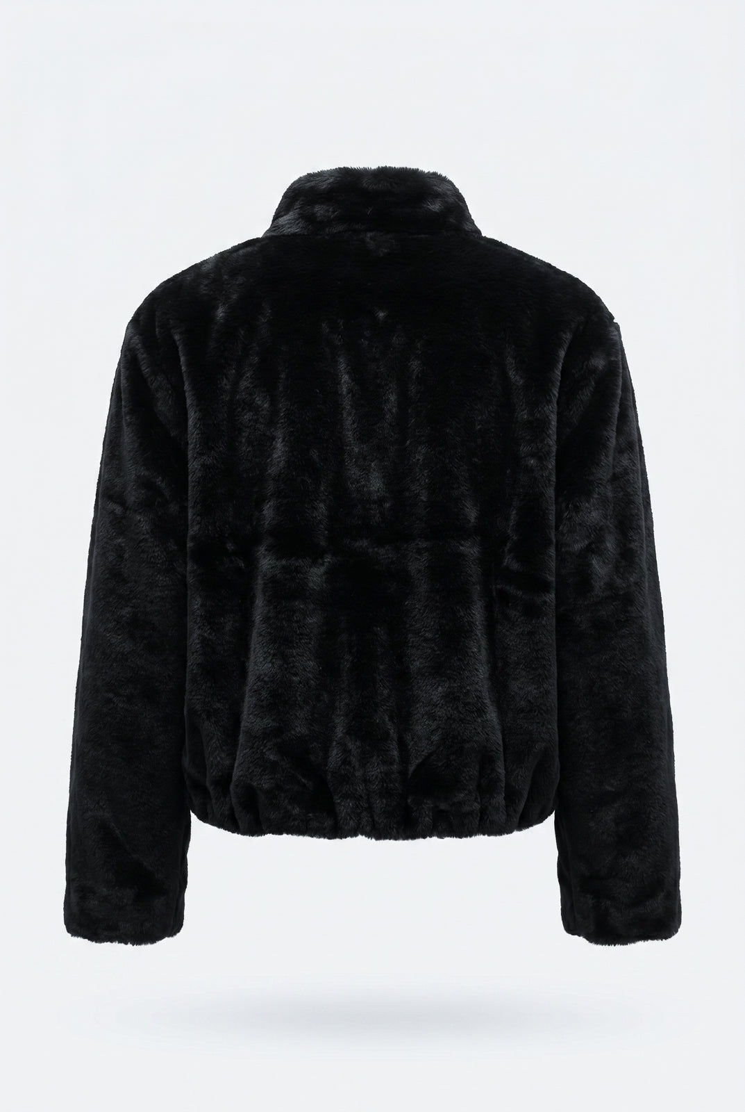 Jaqueta bomber feminina de pelúcia gola alta 61250