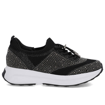 Tênis Cadarço Tricot Strass