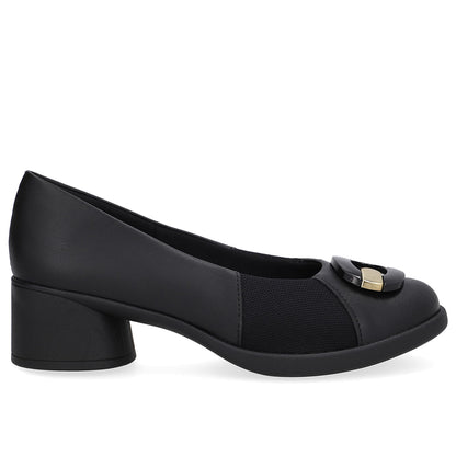 Scarpin Creme Couro Lateral Tecido Enfeite