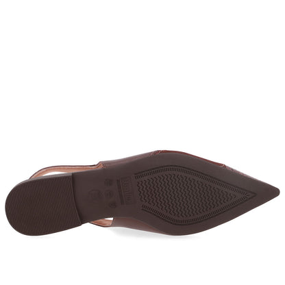 Slingback Bico Fino Couro