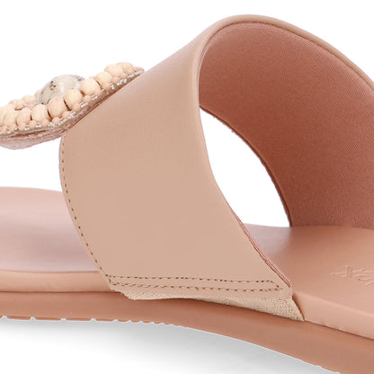 Chinelo Tira Couro Enfeite