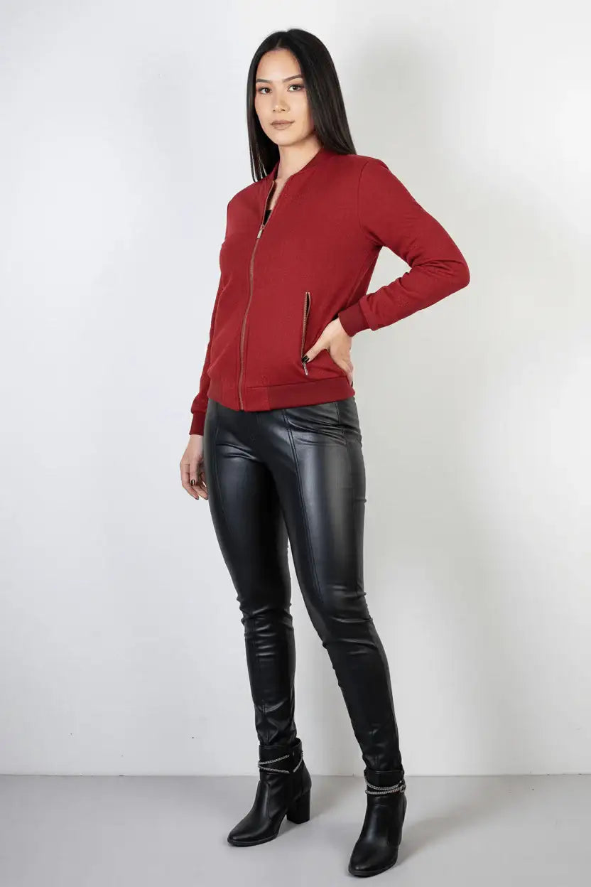 Jaqueta feminina suede forrada com bolsos 70414