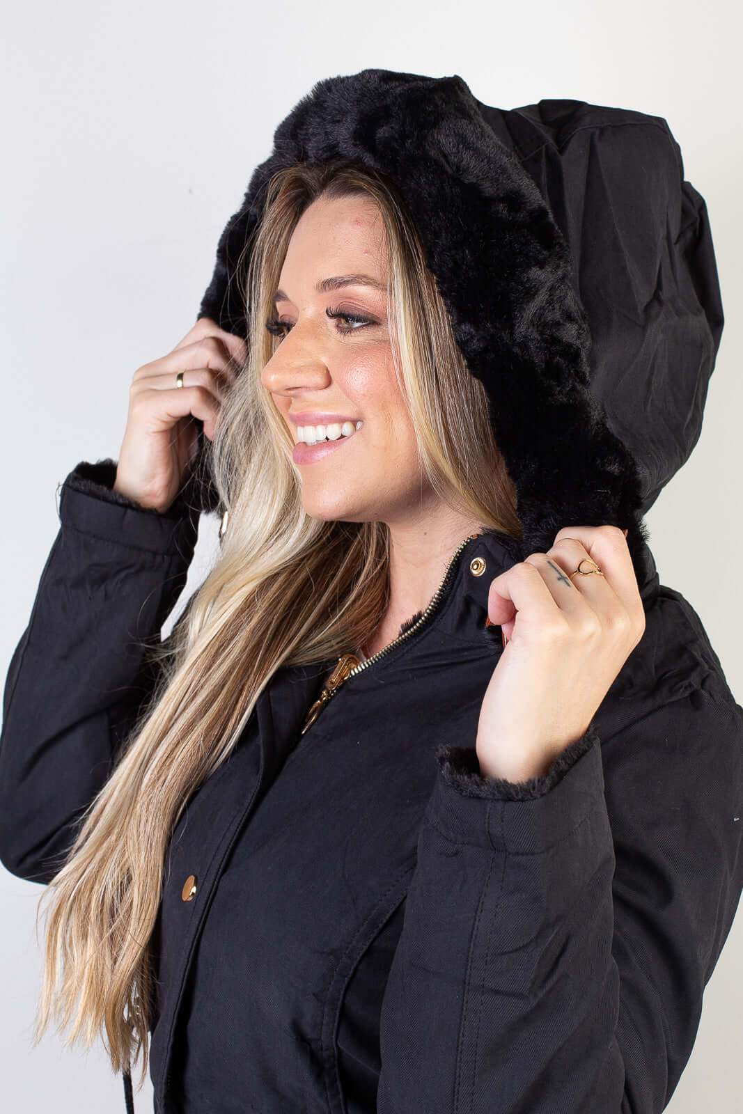 Jaqueta feminina de sarja reversível 84282