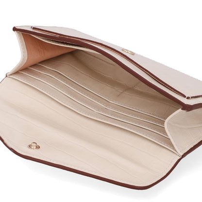 Carteira Couro Croco Creme