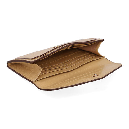 Carteira Couro Croco Creme