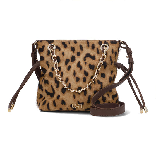 Bolsa Tiracolo Couro Pelo Onça