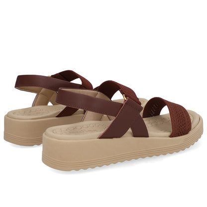 Sandália Salto Plataforma Tricot Elástico