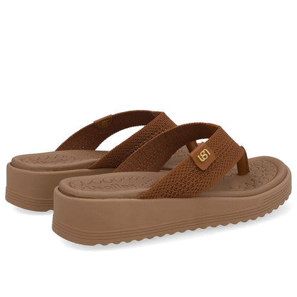 Chinelo Salto Plataforma Tricot