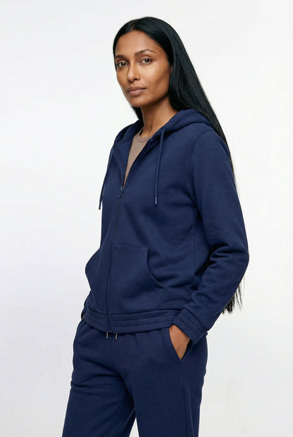 Jaqueta feminina moletom com capuz 61377