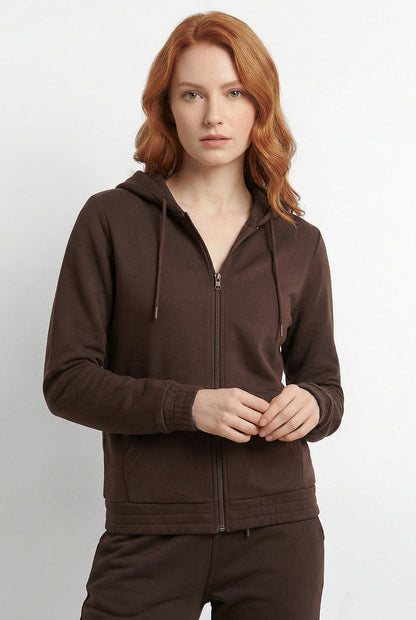Jaqueta feminina moletom com capuz 61377