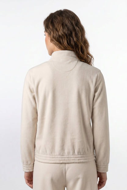 Jaqueta feminina básica moletom forrada 61379