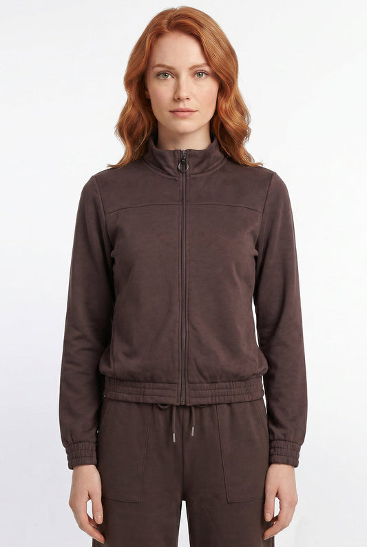 Jaqueta feminina básica moletom forrada 61379